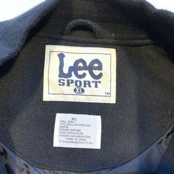 NEW Vintage Lee Sport Rams Wool Leather Bomber Varsity Jacket Insulated  Snap XL - Picture 5 of 11